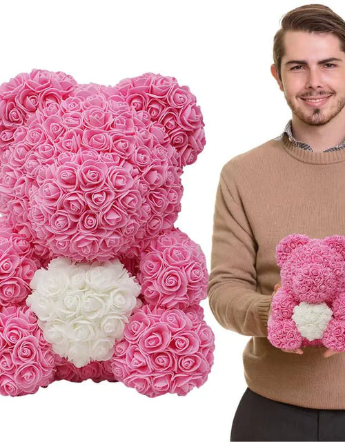 Load image into Gallery viewer, Valentine&#39;s Day Rose Flower Bear
