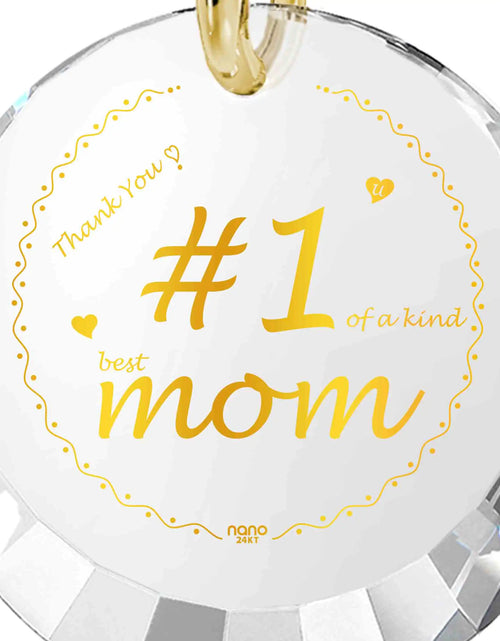 Load image into Gallery viewer, Number One Mom Gold Plated Silver Necklace 24k Gold Inscribed - Mother&#39;s Day Gift
