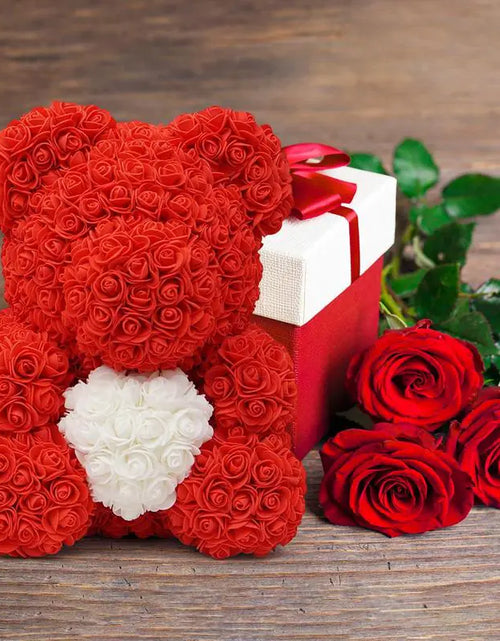 Load image into Gallery viewer, Valentine&#39;s Day Rose Flower Bear
